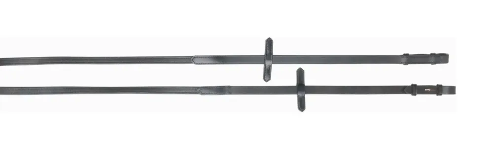 Rnes en cuir Softy lisse T de T - Cheval 16 mm - Noir Must-Have