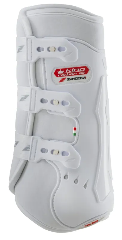 Gutres de dressage Zandona King Carbon Air postrieurs - L - Blanc Quantit Limite