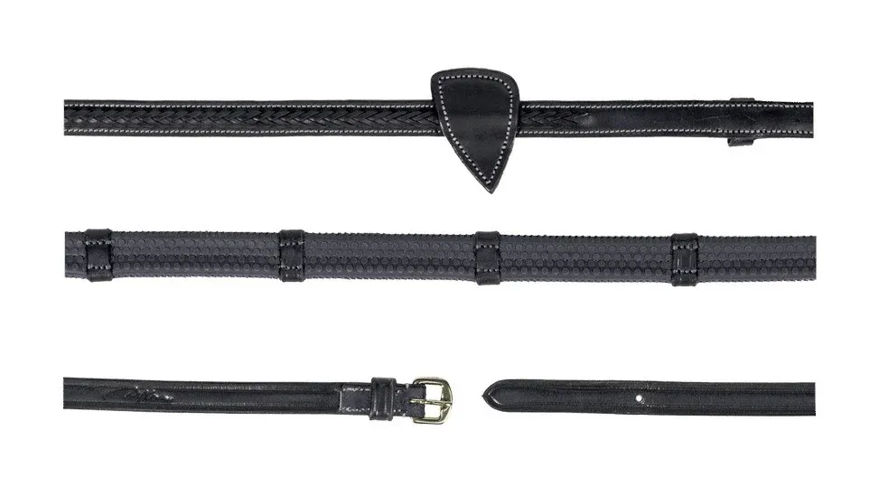 Offre Du Jour Rnes caoutchouc 1/2" avec 7 arrtoirs et finition tress D Collection Dy'on - Cob - Noir