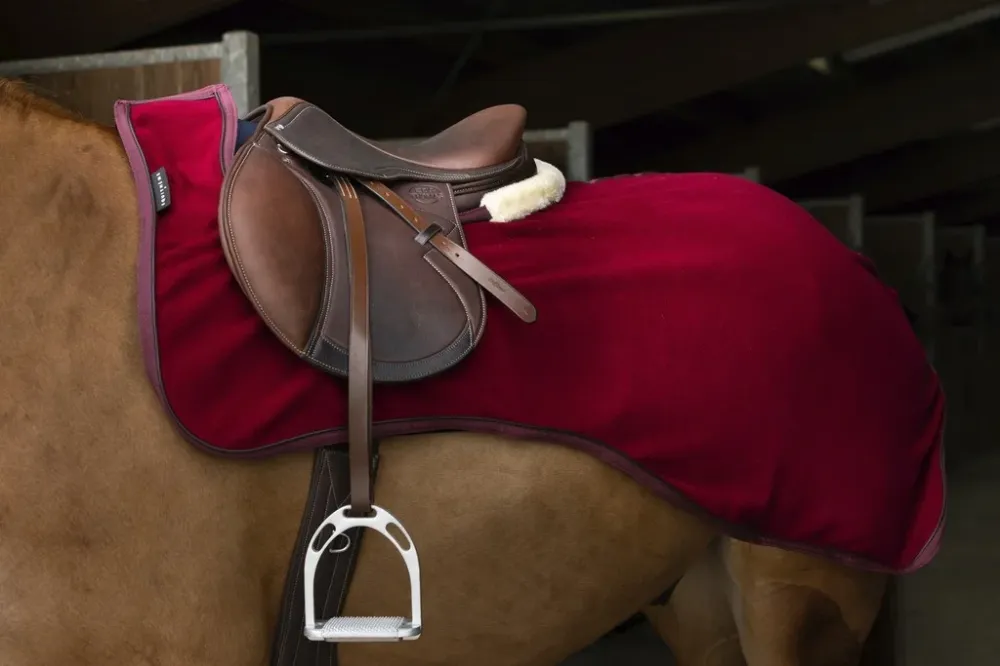 Couvre-reins polaire Equithme Teddy - 125 cm - Bordeaux Meilleur Choix
