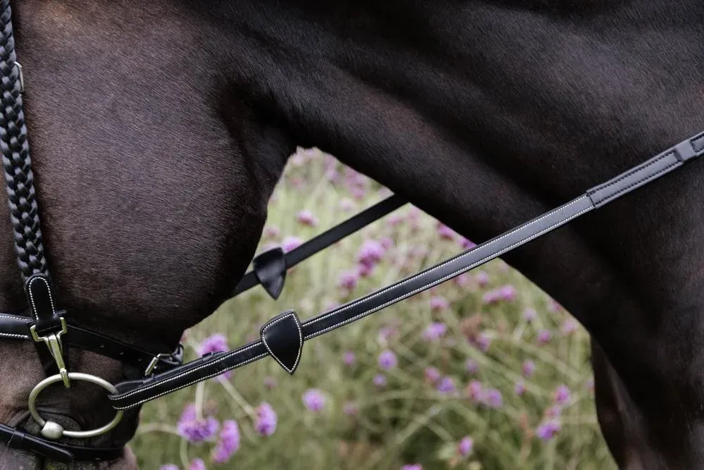 Meilleur Choix Rnes Soft 1/2 avec 8 arrtoirs intgrs Working by Dy'on - Poney - Noir