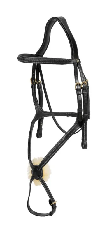 Prix Choc Bridon Muserolle Croise Tresse D Collection Dy'on - Cheval - Noir