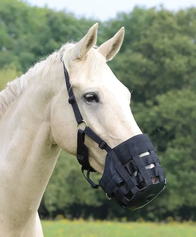 Muselire Confort Shires – Grand cheval – Noir Bon Plan