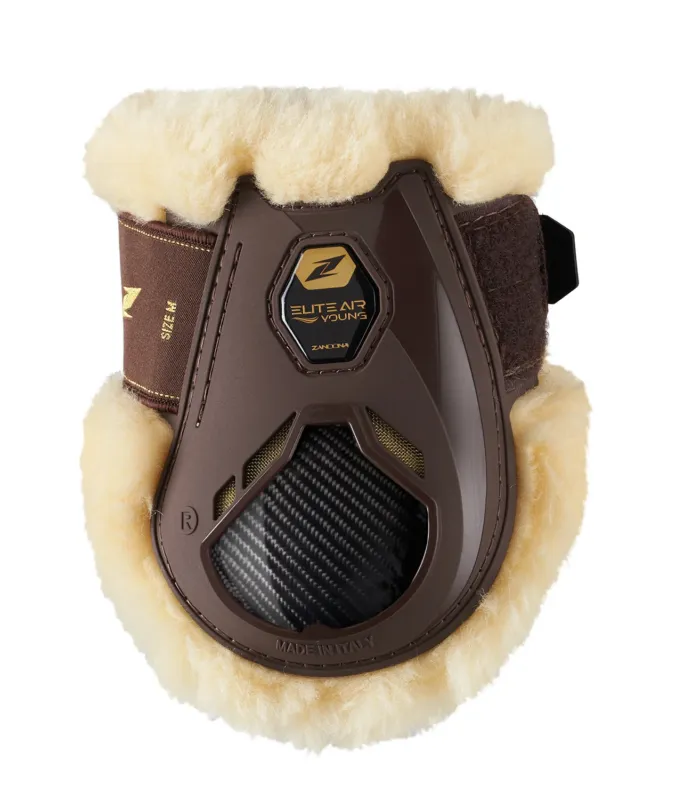 Pas Cher Protge-boulets mouton Zandona Elite Air Sensitive+ jeunes chevaux - L - Marron