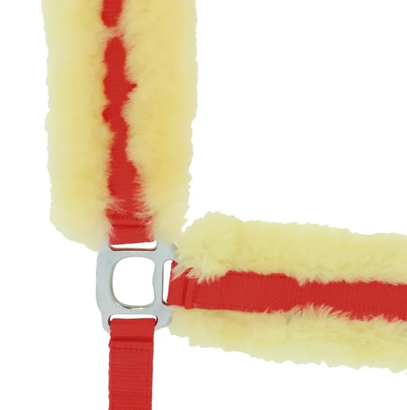 Licol Equithme Mouton vritable - Pur-sang - Rouge Acheter En Ligne