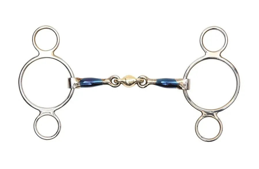 Vente Flash Mors 2 anneaux cuivre bleu Shires - 140 mm