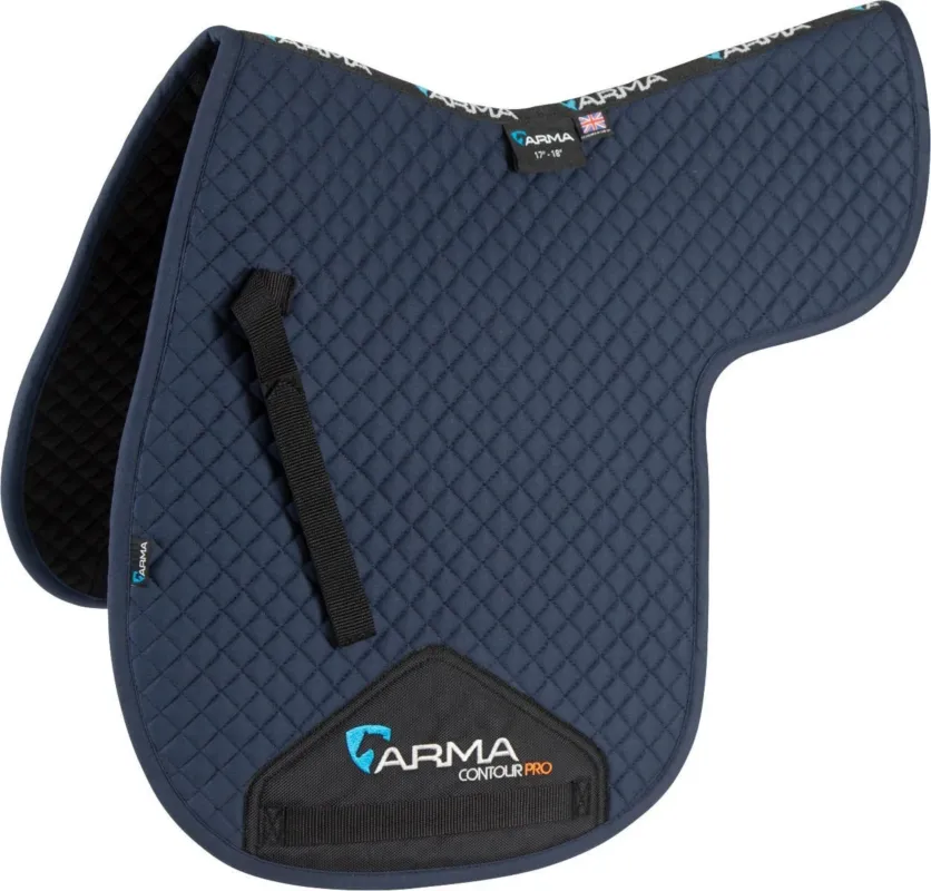 Commander Maintenant Tapis de selle Numnah Performance Shires - 15" / 16,5" - Bleu marine