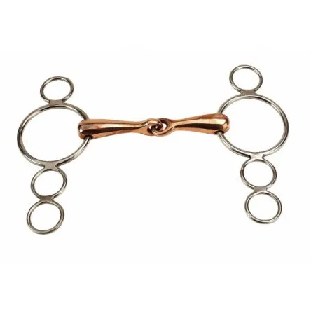 Retour Gratuit Mors rglable 4 anneaux cuivre/inox - 115MM - INOX/CUIVRE - 21MM
