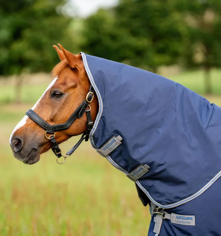 Couvre-cou Horseware 150g pour couverture Rhino Original - XS - Noir / gris titane / bleu classique Expdi Aujourdhui