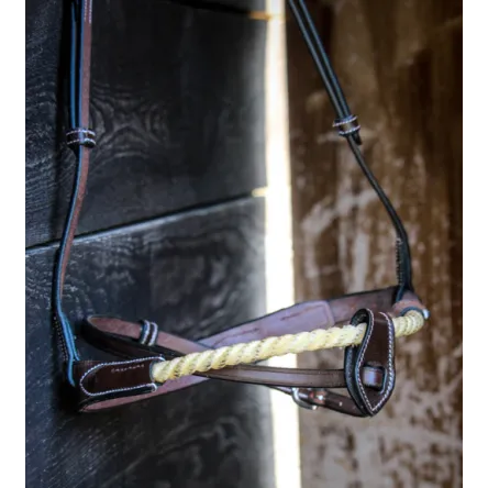 Affaire Saisir Muserolle Combine Cuir Corde Week Jump In - CHEVAL/FULL - ACAJOU