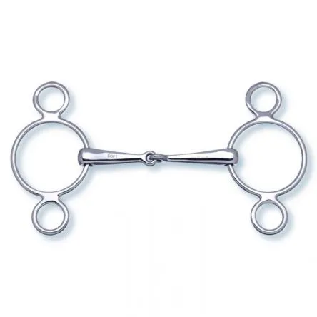 Mors 3 anneaux 2 en 1 simple Brisure Stubben - 145MM - ACIER INOXIDABLE - 16MM Nouveaut