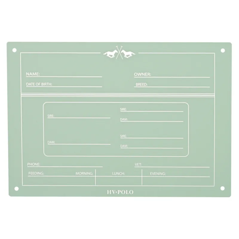 Prix Bas Plaque de box English HV Polo - Aqua sky