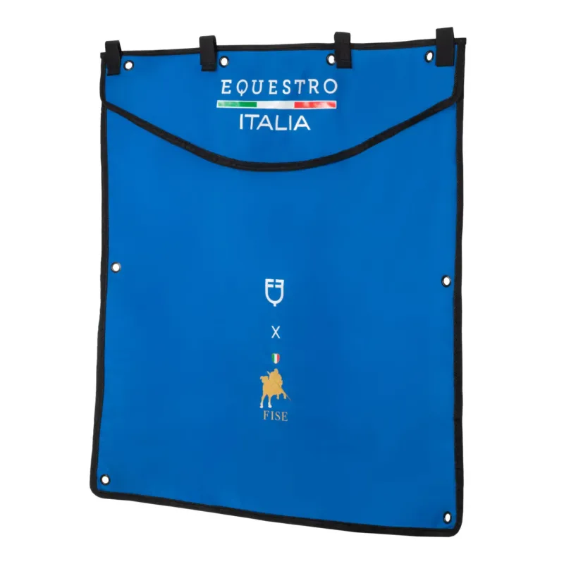 Acheter En Ligne Tenture de box long Equestro x FISE avec logo brod - Bleu de savoie