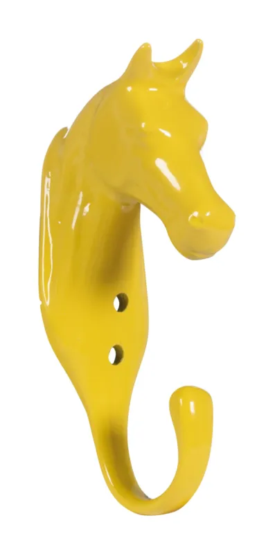 Remise Porte-bridon tte de cheval en aluminium HKM - Jaune