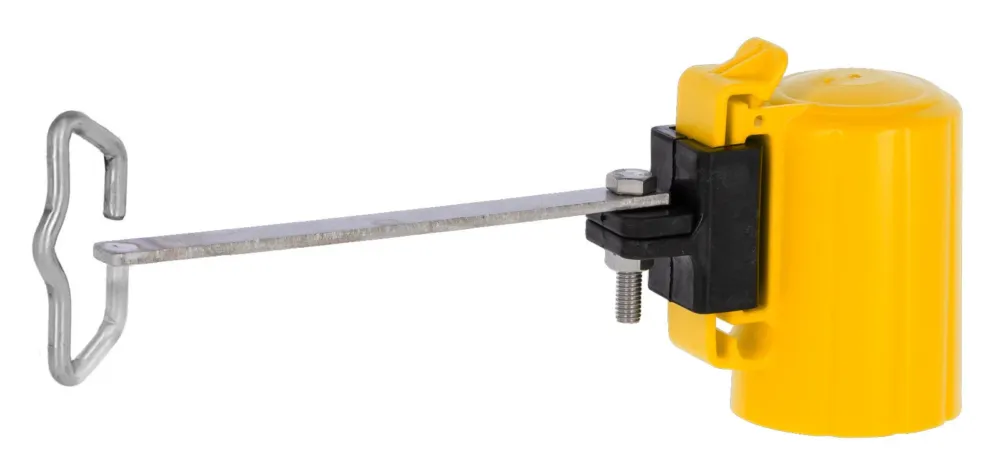 Isolateur de tte, solution d'angle pour ruban / cordelette T-Post AKO - Jaune Authentique
