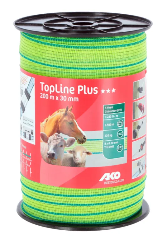 Acheter Direct Ruban de clture TopLine Plus AKO – Jaune fluo / bleu