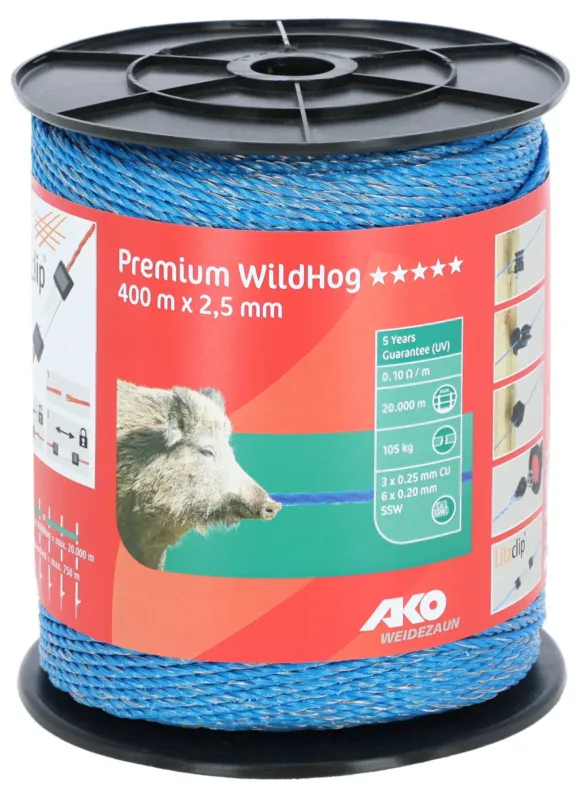 Fil de clture Premium WildHog AKO - 400 m - Bleu Produit De Marque