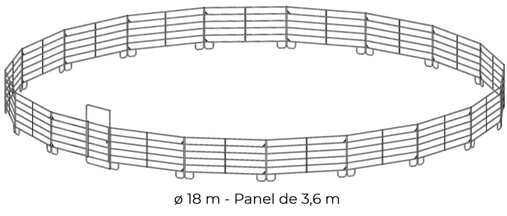 Rond de longe galvanis 18 m panel 3,60 m La Ge Vente Directe