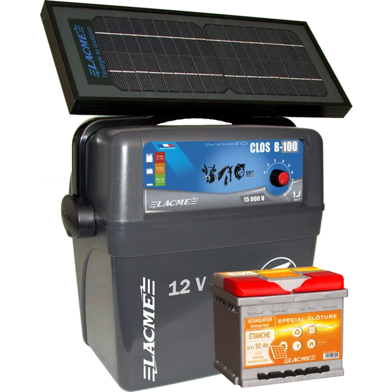 Electrificateur Lacm Clos B100 Solis 7.2W + Accu Promotion