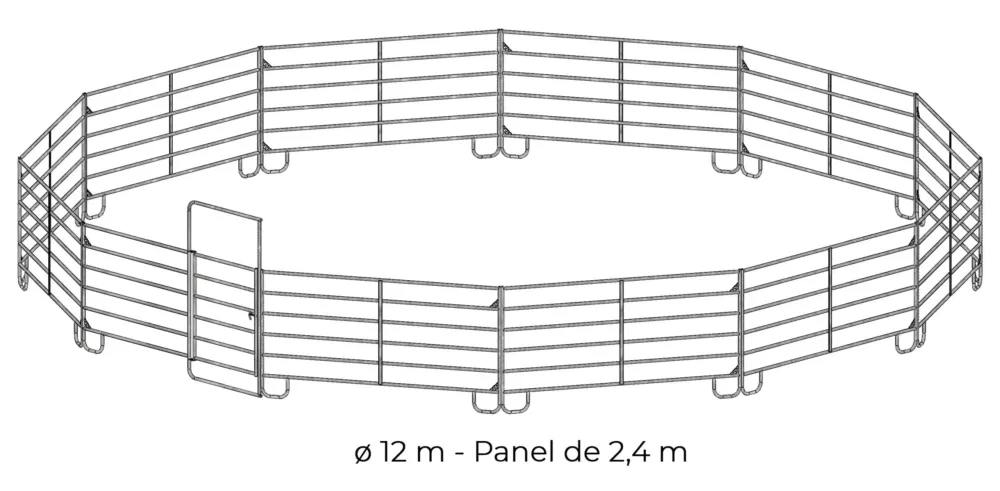 Paiement Scuris Rond de longe galvanis 12 m panel 2,40 m La Ge