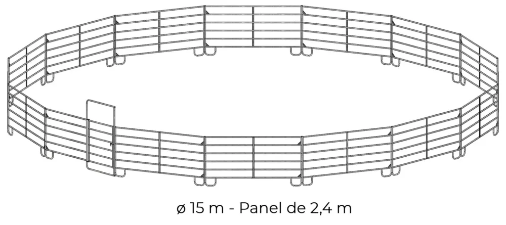 Rond de longe galvanis 15 m panel 2,40 m La Ge Solde