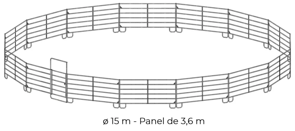 Rond de longe galvanis 15 m panel 3,60 m La Ge Promotion