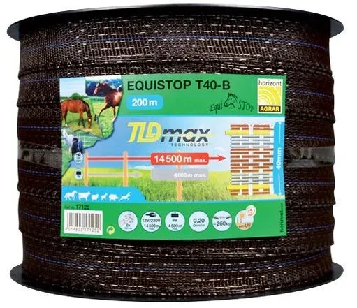 Ruban Equistop Horizont 200 m - Marron Retour Gratuit