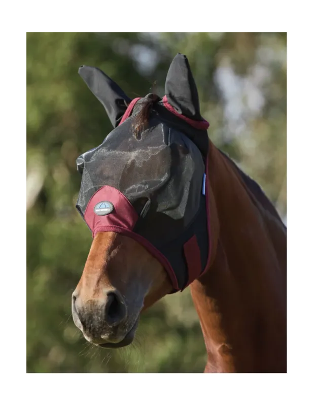 Masque anti mouches WEATHERBEETA "FINE" avec oreilles - Poney Meilleur Choix