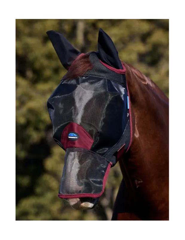 Masque anti mouches WEATHERBEETA "FINE" avec nez et oreille - Poney Dernier Modle