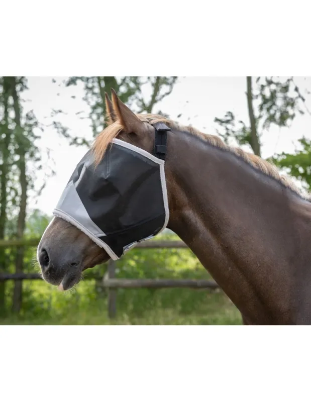Dernier Modle Masque anti-mouche QHP "Solaire sans oreilles" - Gris - Pur-sang/Cob